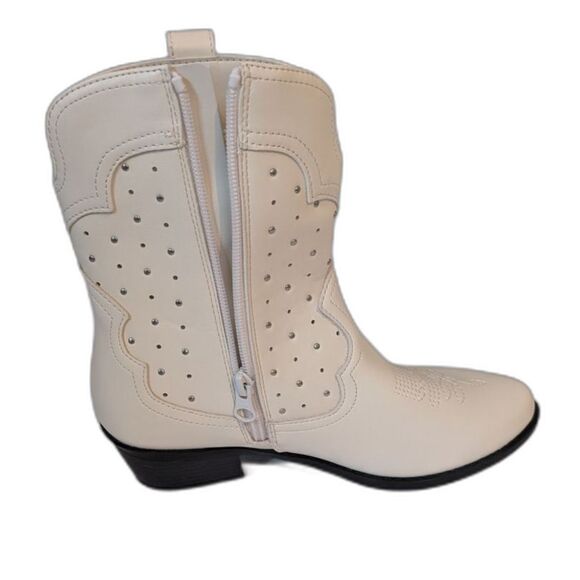Girl's Art Class Western Ankle Boots White Size 4 - Picture 4 of 5